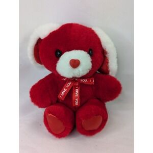 Main Joy Red Dog Puppy Plush 6 Inch Stuffed Animal Toy